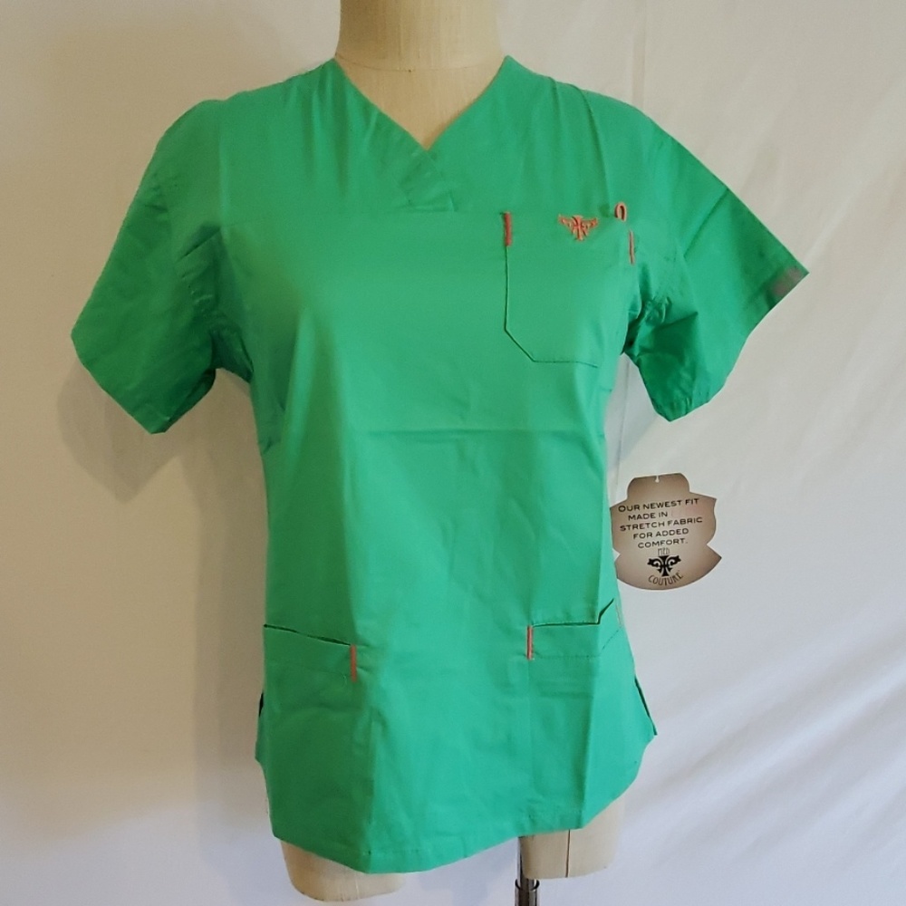 Med Couture Scrub top 8401 Key Lime/Apricot